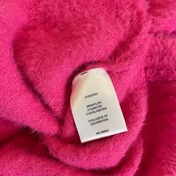 C&V Chelsea & Violet
Fuzzy Rhinestone Neckline Sweater Color Fuchsia-Size S NWT - Picture 7 of 10
